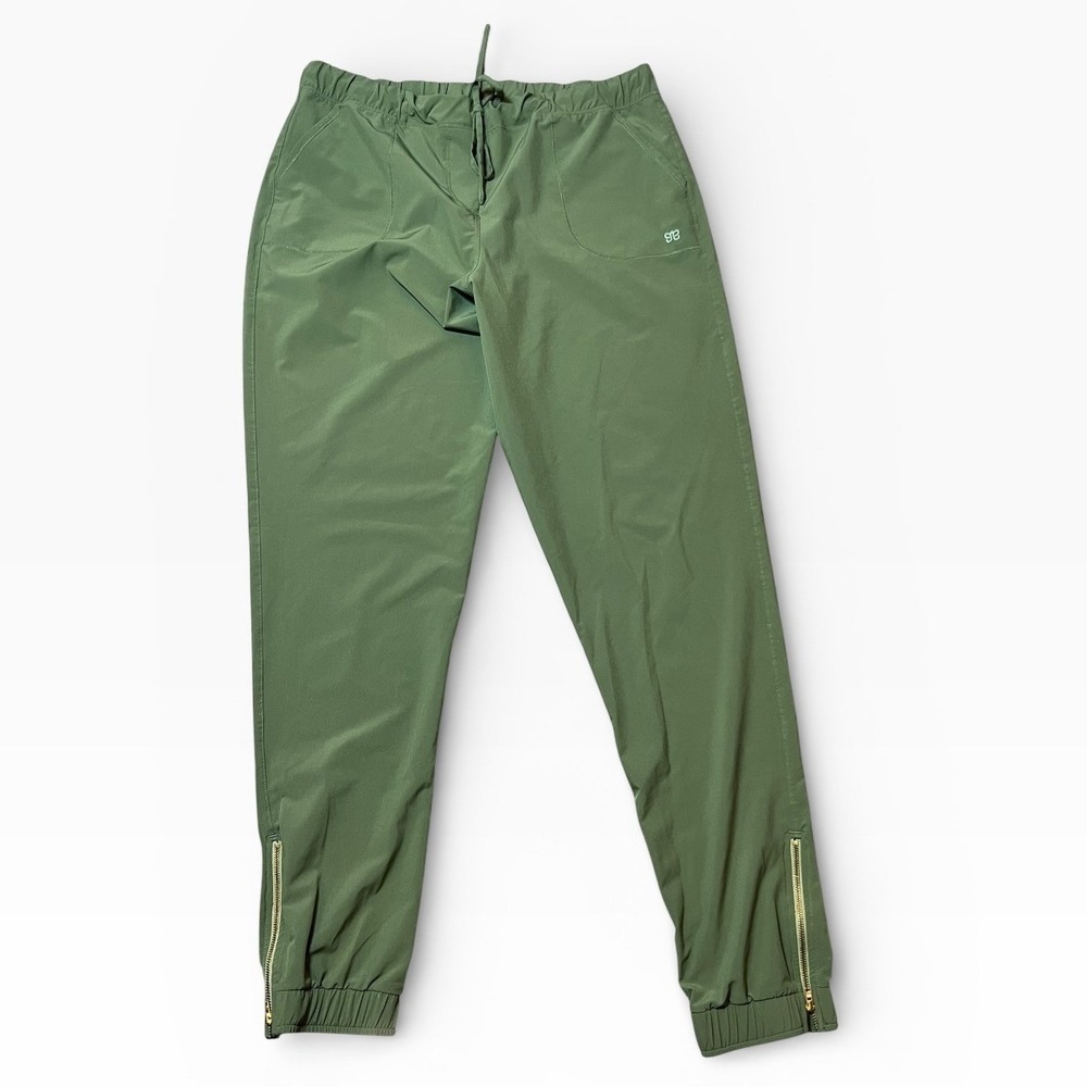 Albion Fit Jetsetter Joggers Olive Green Gold Ankle Zip Tall Large Athletic Pant
